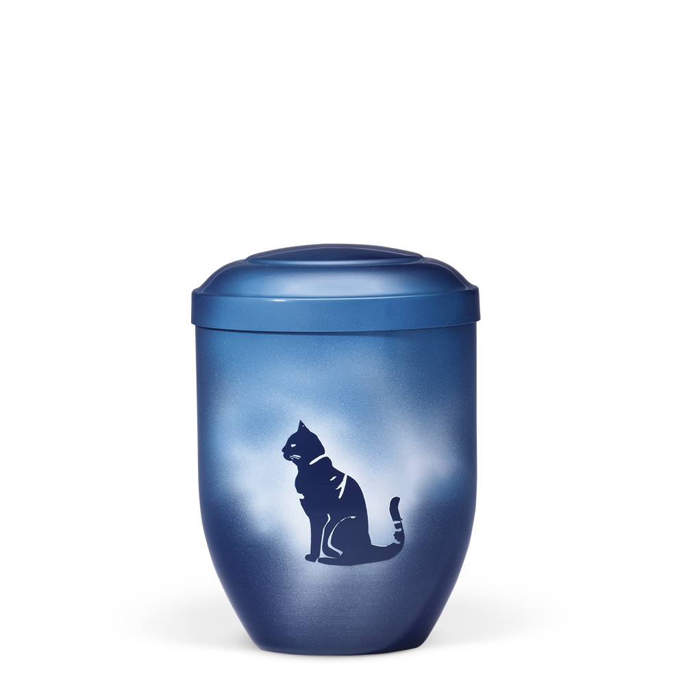 Heiso Hundeurne mit Airbrush Katzenbild