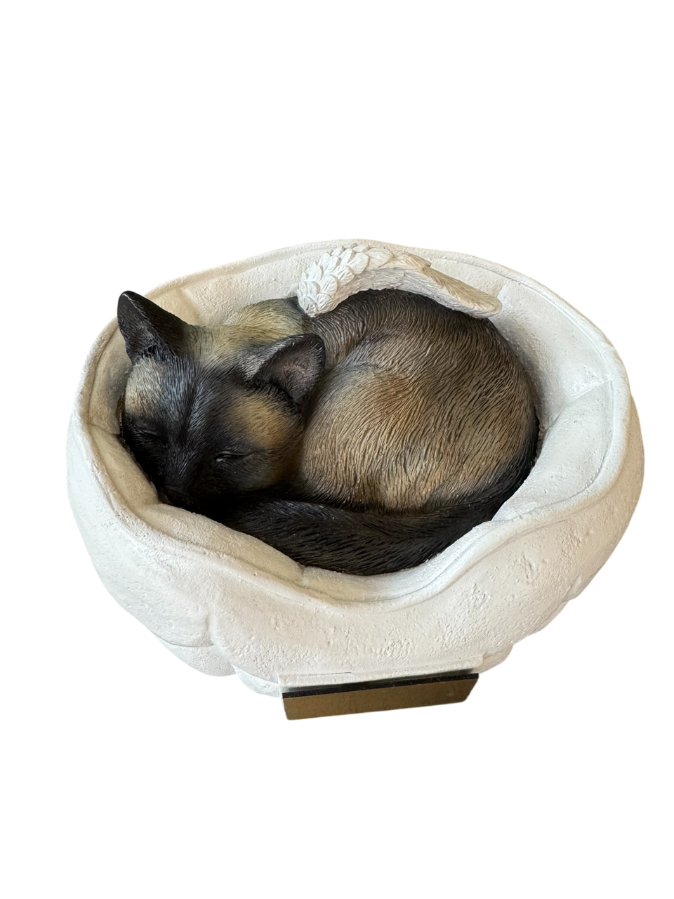 Monello® Tierurne Schlafende Katze bemalt nach Fotovorlage