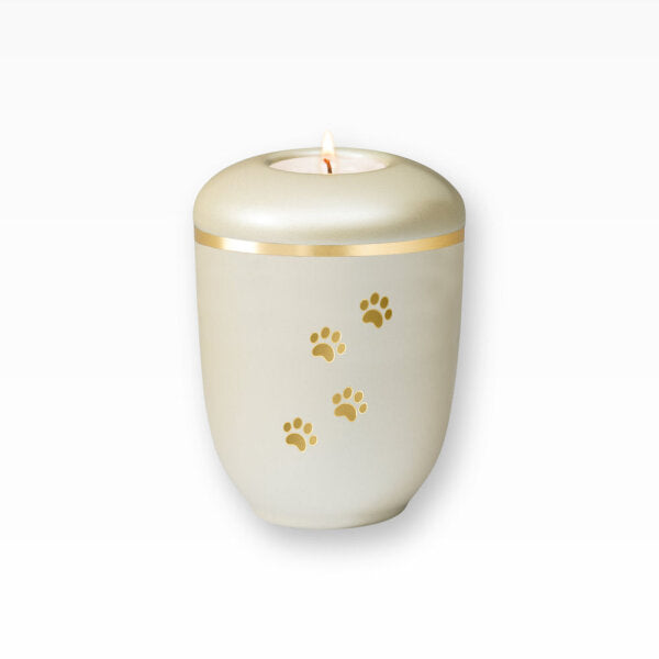 Heiso Gedenkurne Pfötchen mit Teelicht