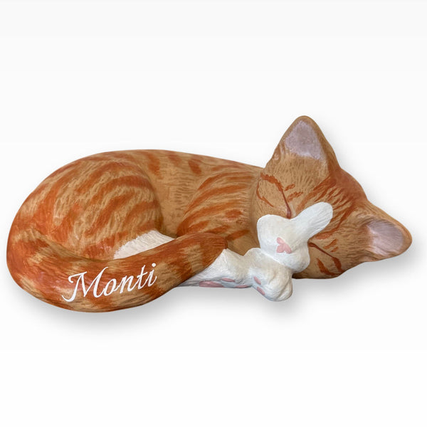 Katzenurne Schlafende Katze aus Keramik