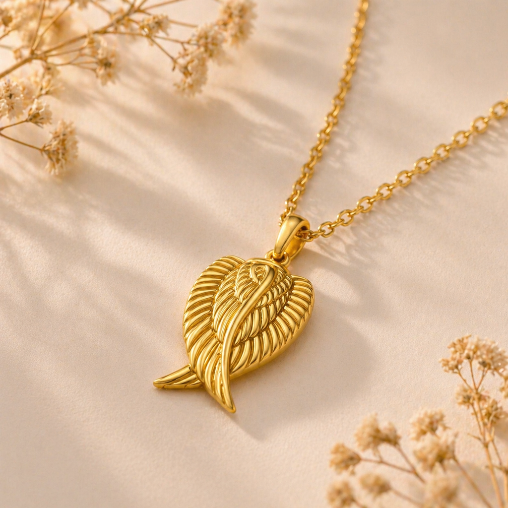 Monello Ascheschmuck Kette mit Anhänger Engelsflügel
