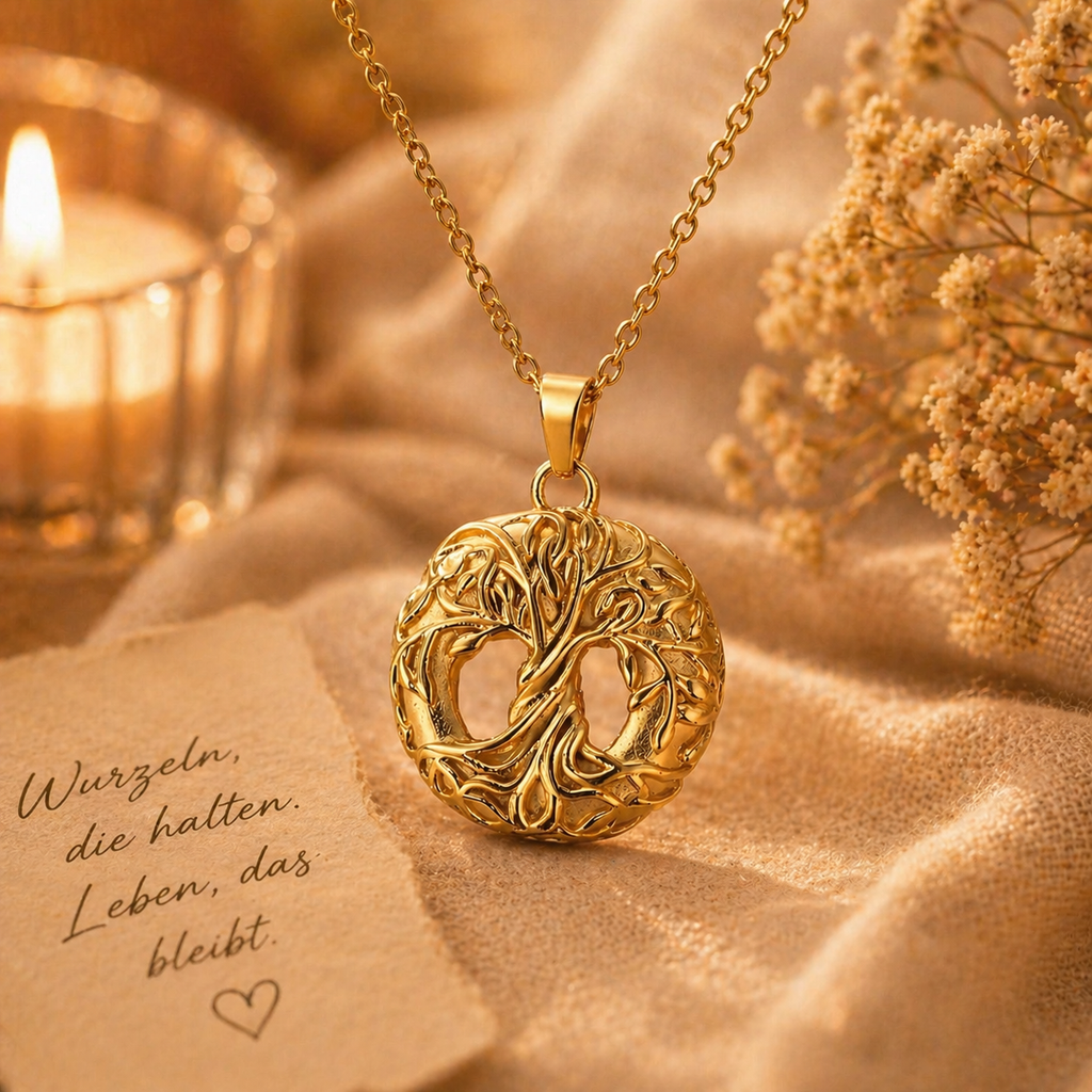 Monello Ascheschmuck Kette mit Anhänger Lebensbaum