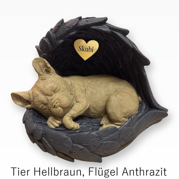 Monello® Hundeurne Deluxe Französische Bulldogge mit Gravur