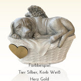 Monello® Hundeurne Deluxe Hund im Korb mit Gravur