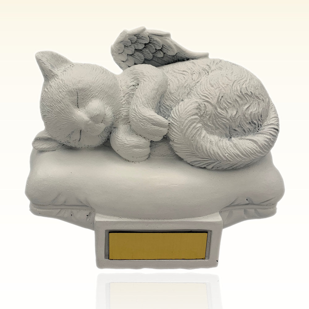 Monello® Katzenurne Katze auf Kissen Klein Weiß B-Ware
