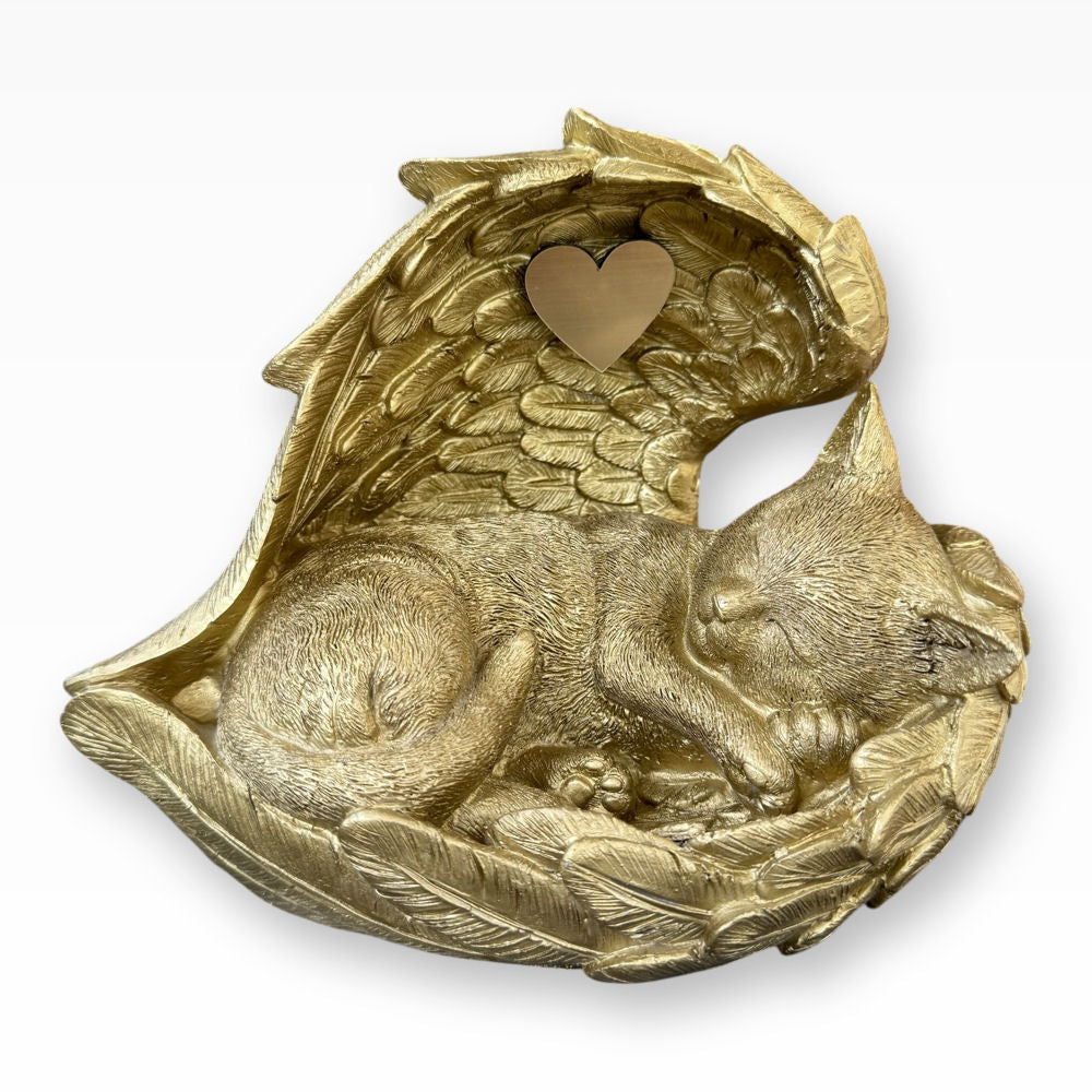 Monello® Katzenurne Katze in Engelsflügel Gold B-Ware