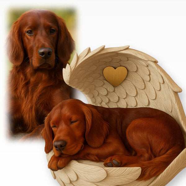 Monello® Portrait Hund in Engelsflügel Fotobemalung Langhaarrassen