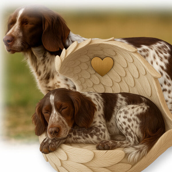 Monello® Portrait Hund in Engelsflügel Fotobemalung Langhaarrassen