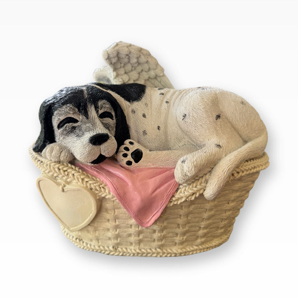 Monello® Hundeurne Hund in Korb bemalt nach Fotovorlage