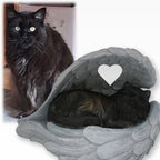 Monello® Katze in Engelsflügel Langhaar bemalt nach Fotovorlage