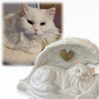 Monello® Katze in Engelsflügel Langhaar bemalt nach Fotovorlage