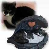 Monello® Katze in Engelsflügel Langhaar bemalt nach Fotovorlage