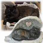 Monello® Katze in Engelsflügel Langhaar bemalt nach Fotovorlage