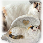 Monello® Katze in Engelsflügel Langhaar bemalt nach Fotovorlage