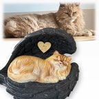 Monello® Katze in Engelsflügel Langhaar bemalt nach Fotovorlage