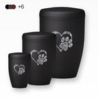 Heiso Tierurne Kristall Steinchen Herz mit Pfote