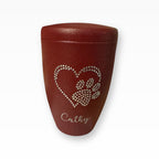 Heiso Tierurne Kristall Steinchen Herz mit Pfote