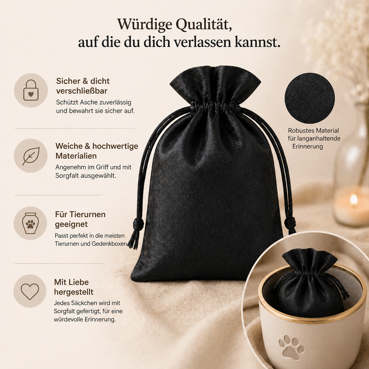 Monello® Aschesäckchen Satin