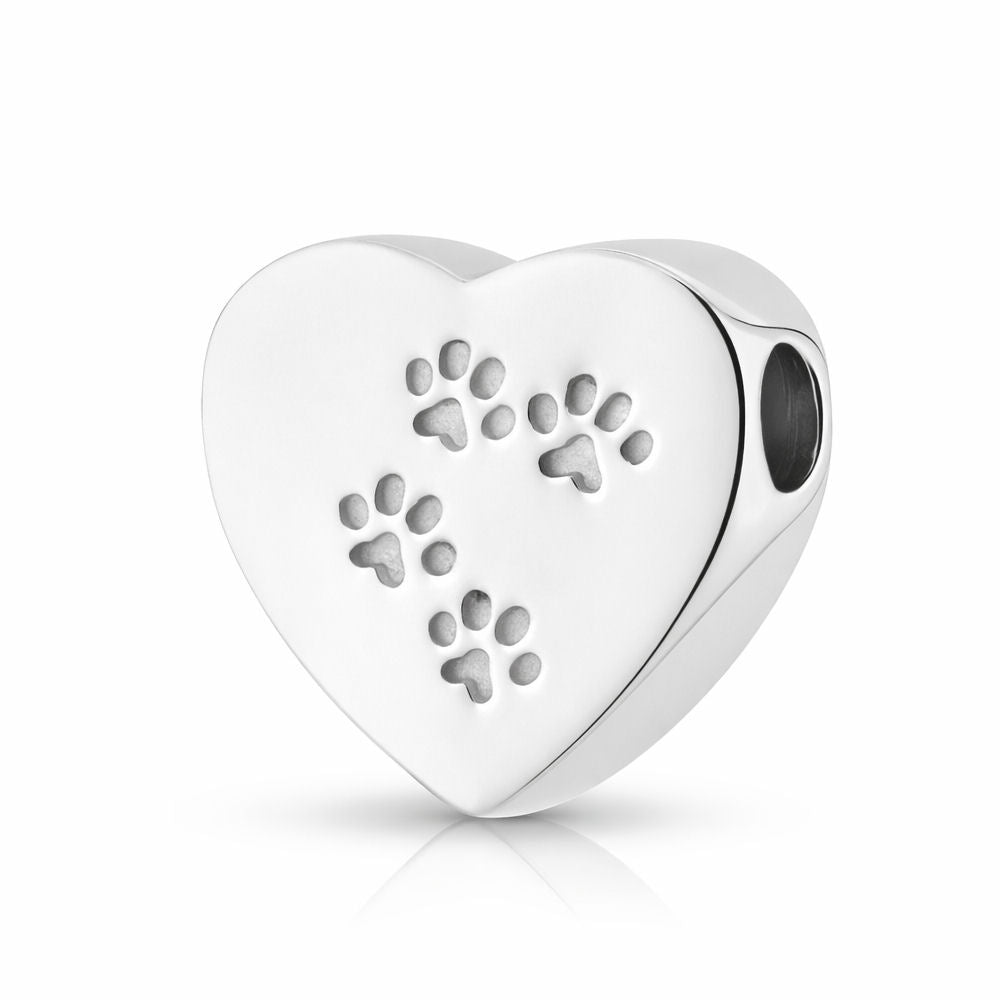 Ascheschmuck Anhänger Herz mit Pöftchenspur 925er Silber