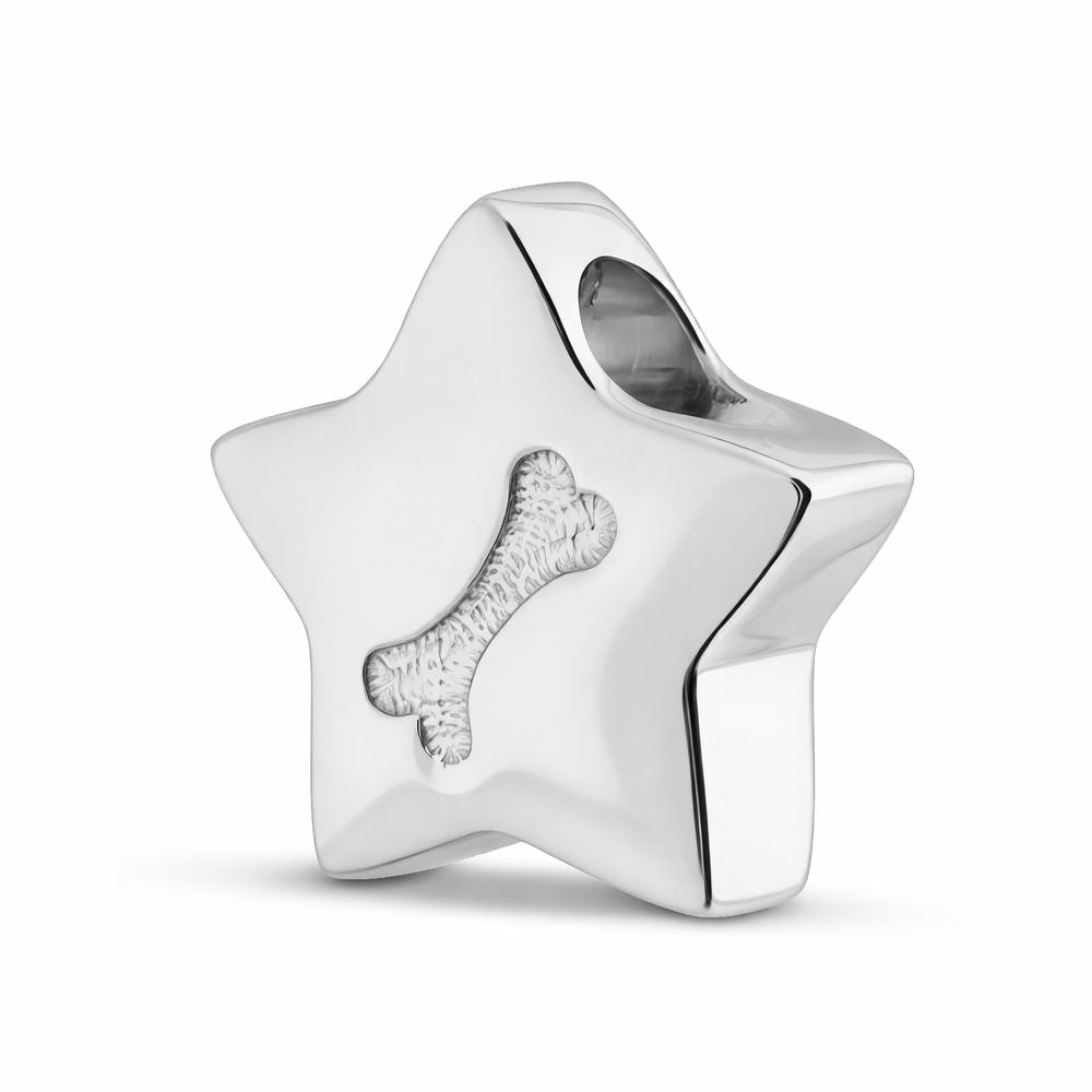 Ascheschmuck Anhänger Stern mit Knochen 925er Silber