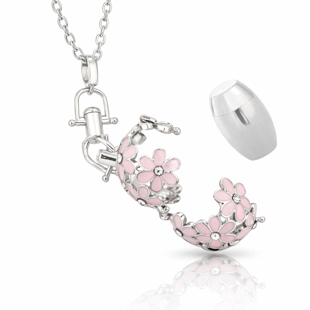 Monello Ascheschmuck Kette mit Anhänger Kugel Flower mit Strass