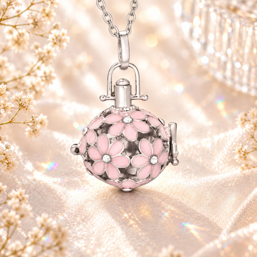 Monello Ascheschmuck Kette mit Anhänger Kugel Flower mit Strass