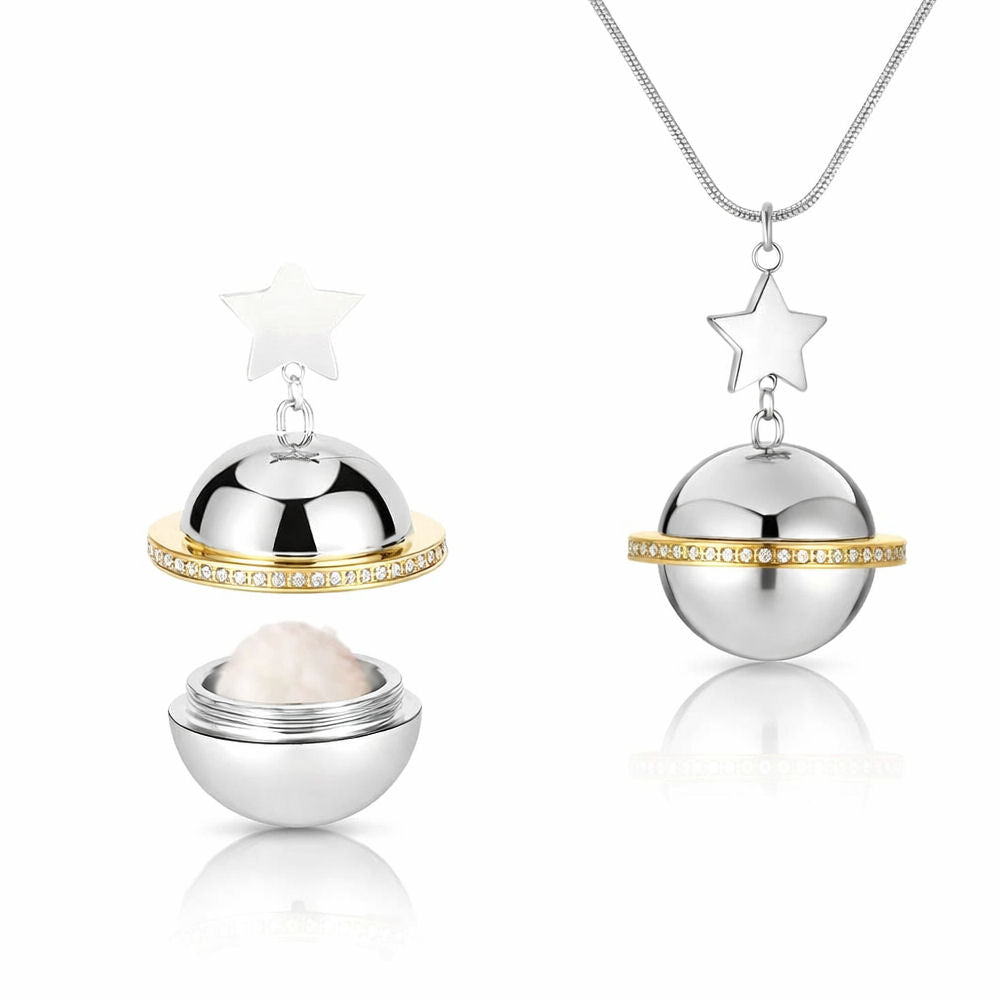 Monello Ascheschmuck Kette mit Anhänger Satellit mit Stern und Strass