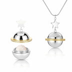 Monello Ascheschmuck Kette mit Anhänger Satellit mit Stern und Strass