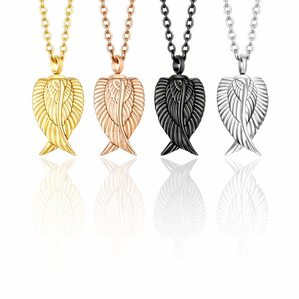 Monello Ascheschmuck Kette mit Anhänger Engelsflügel