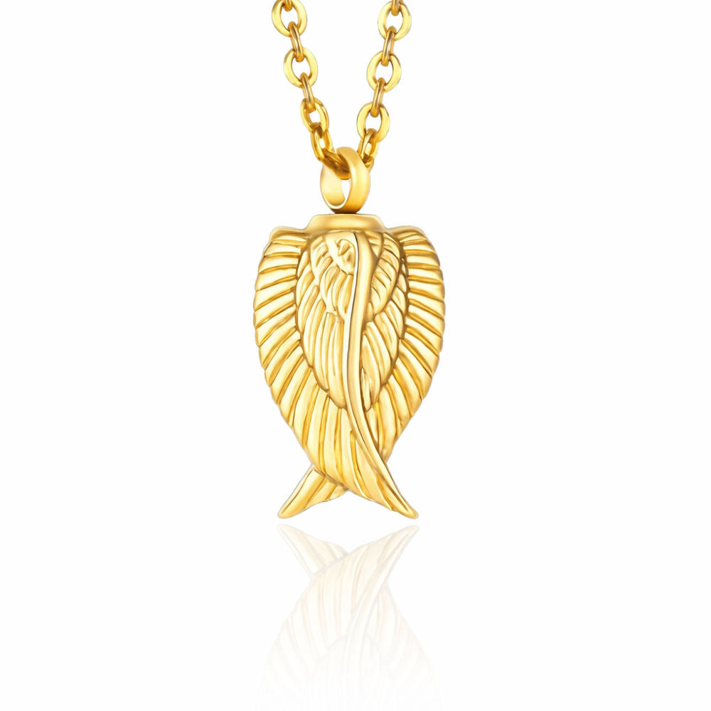 Monello Ascheschmuck Kette mit Anhänger Engelsflügel