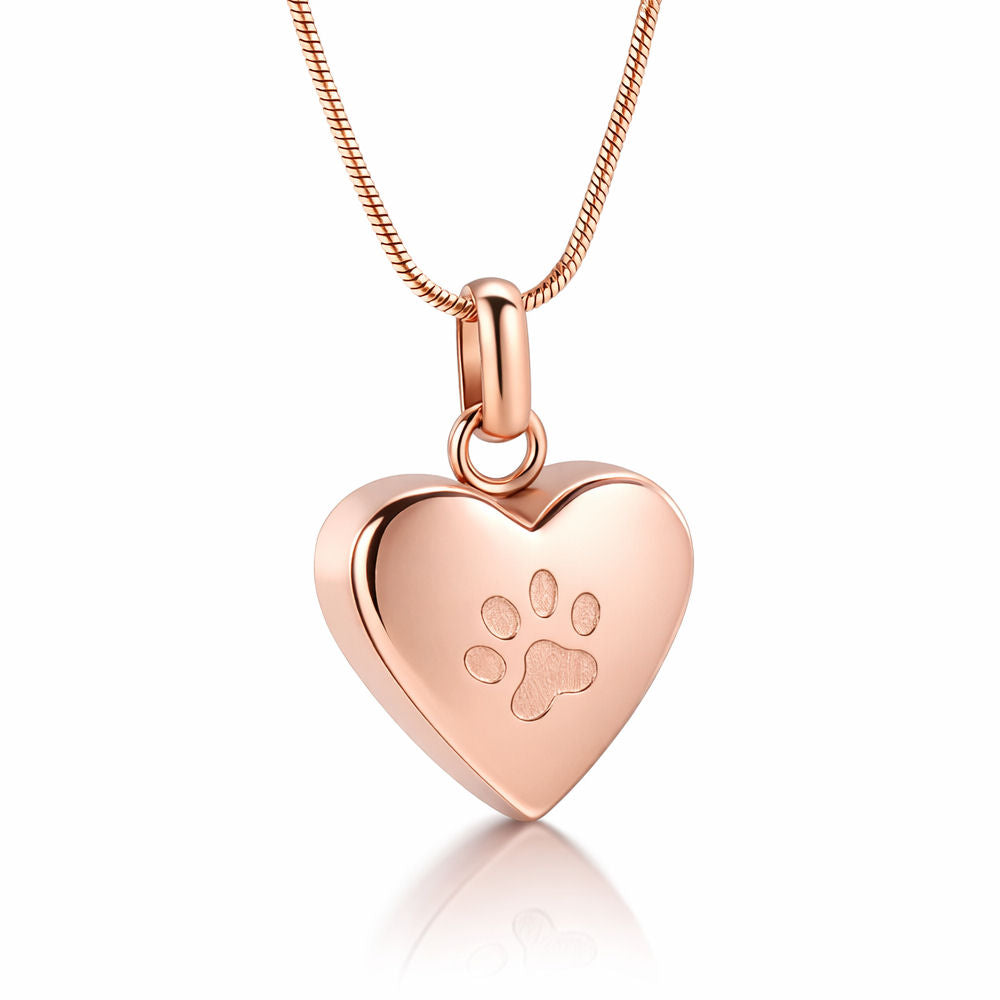 Monello Ascheschmuck Kette mit Anhänger Herz Pfote