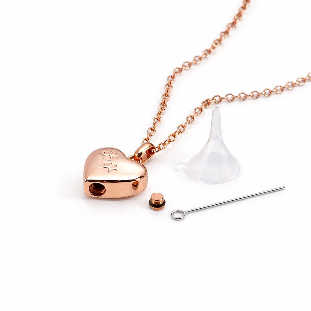 Monello Ascheschmuck Kette mit Anhänger Herz Zwei Pfoten