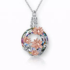 Monello Ascheschmuck Kette mit floralem Anhänger Kreis des Lebens