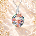 Monello Ascheschmuck Kette mit floralem Anhänger Kreis des Lebens