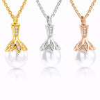 Monello Ascheschmuck Kette mit Anhänger Perle mit Strass