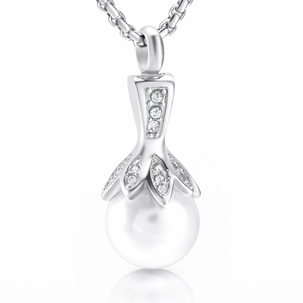 Monello Ascheschmuck Kette mit Anhänger Perle mit Strass