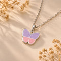 Monello Ascheschmuck Kette mit Anhänger Schmetterling Rosa-Lila