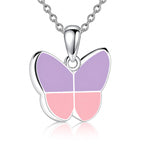 Monello Ascheschmuck Kette mit Anhänger Schmetterling Rosa-Lila