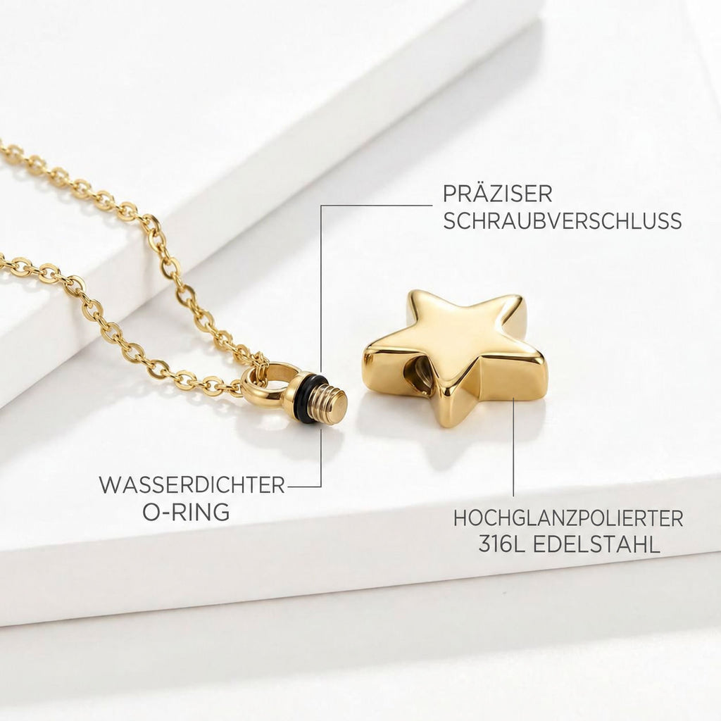 Monello Ascheschmuck Kette mit Anhänger Stern
