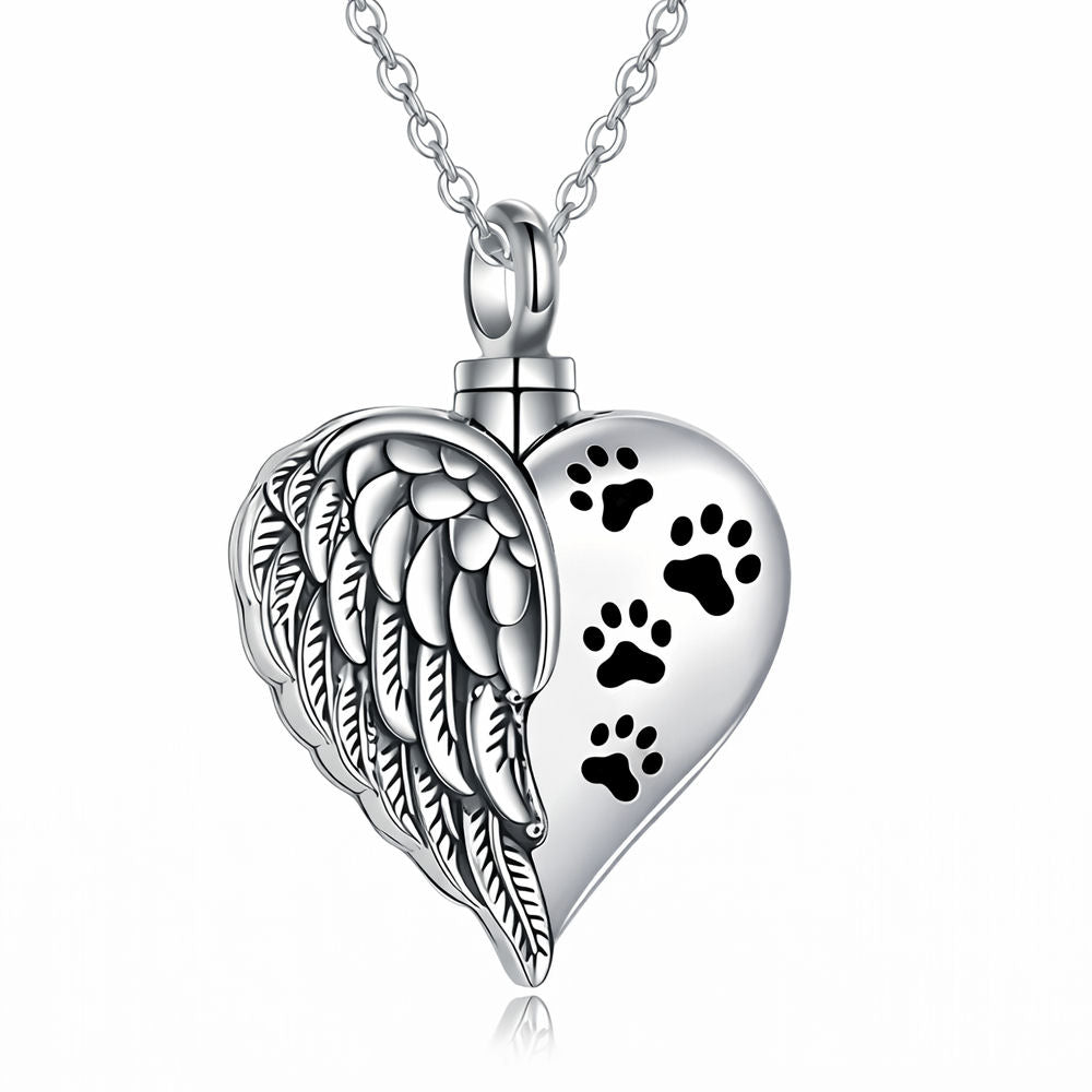 Monello Ascheschmuck Kette mit Anhänger Herz Flügel Geteilt