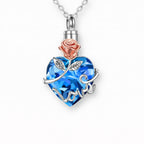 Monello Ascheschmuck Kette mit funkelndem Herzanhänger Rose Love