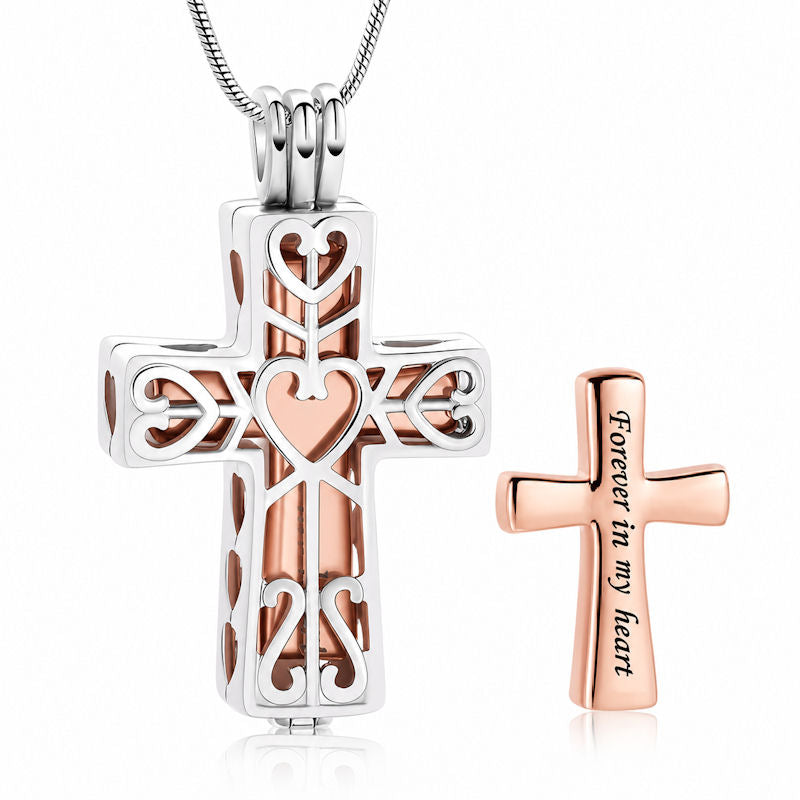 Monello Ascheschmuck Kette mit Anhänger Kreuz Ornament