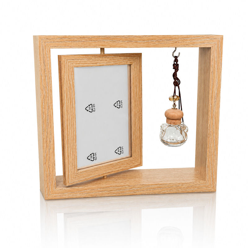 Erinnerungsrahmen aus Holz mit Glasfläschchen – Bilderrahmen für Fell & Erinnerungsstücke