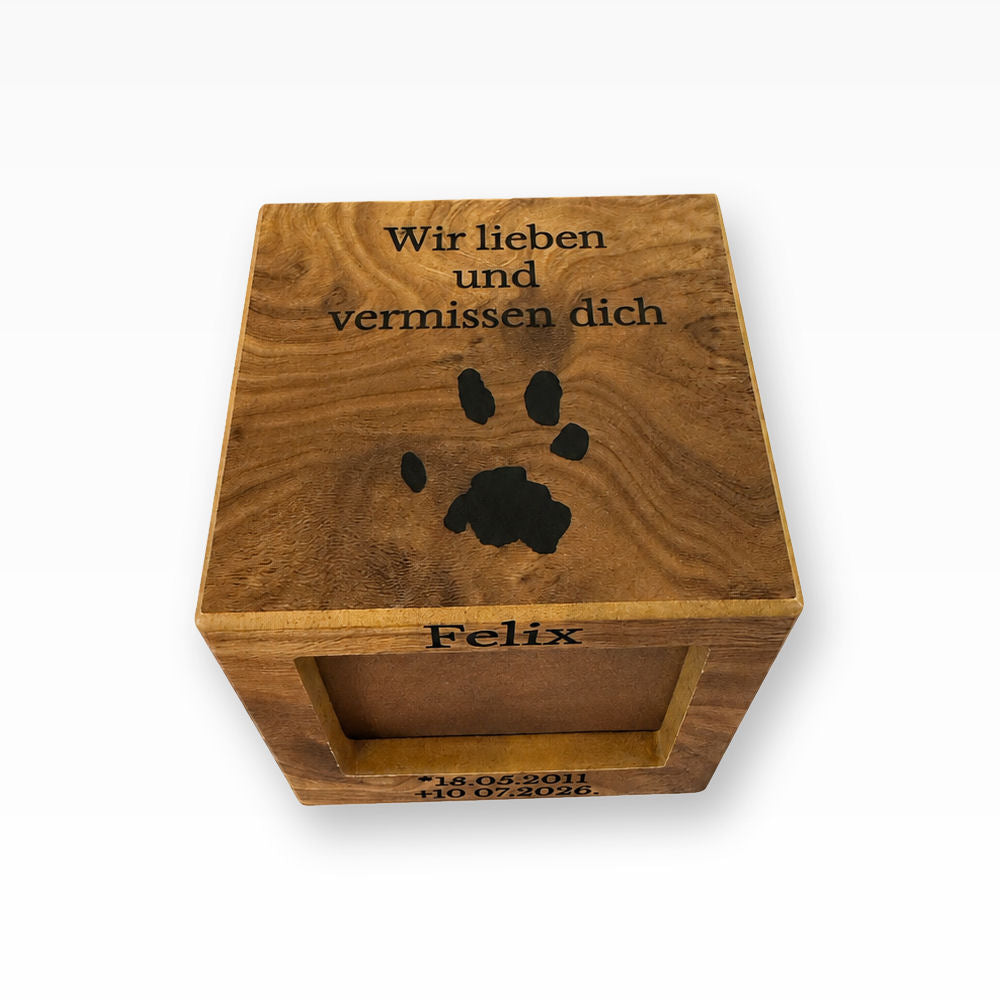 Holzurne Bilderrahmen Urne für 3 Fotos