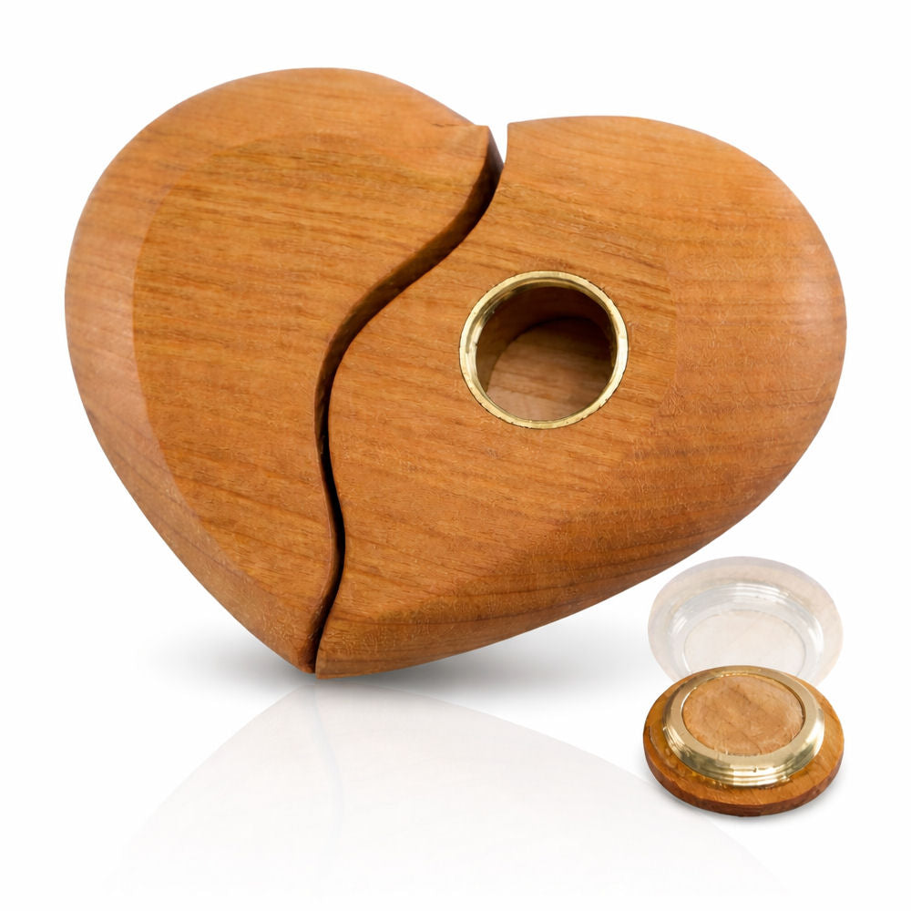 Erinnerungsstück Heart Kirsche Trennung mit Fach und Schraubverschluss