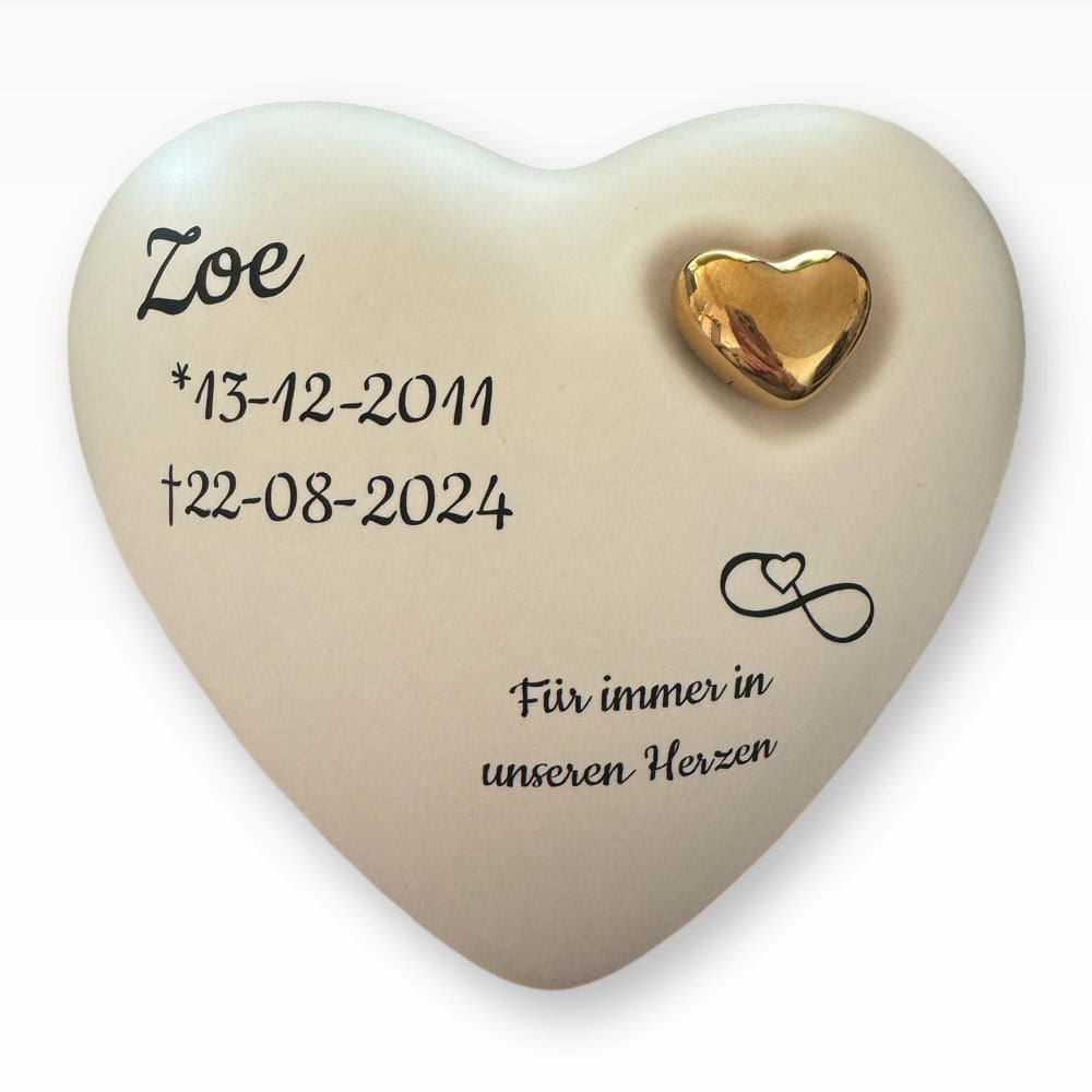 Keramikurne Urne für Tiere Doppelherz