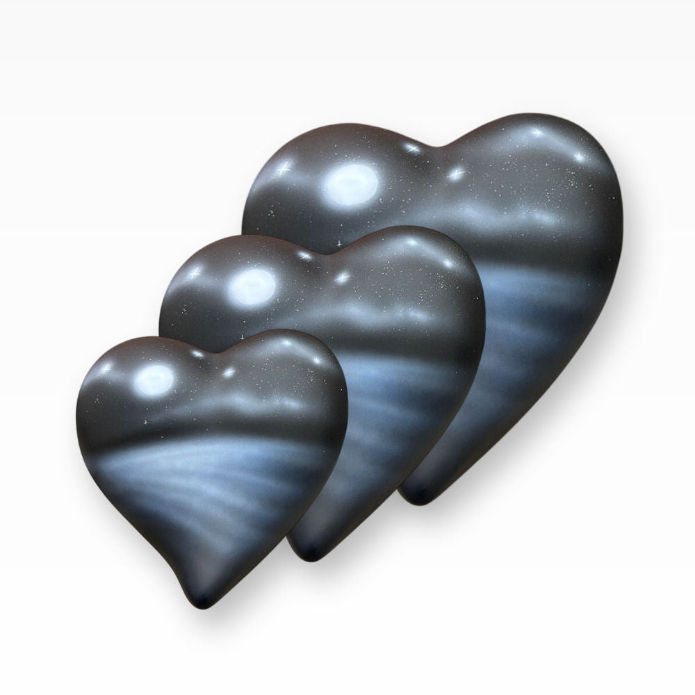 Keramikherz Tierurne Mond und Sterne