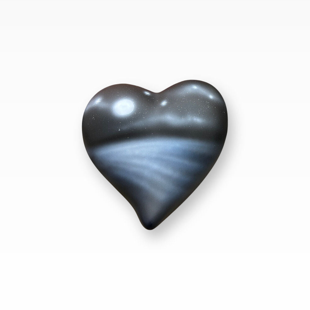 Keramikherz Tierurne Mond und Sterne