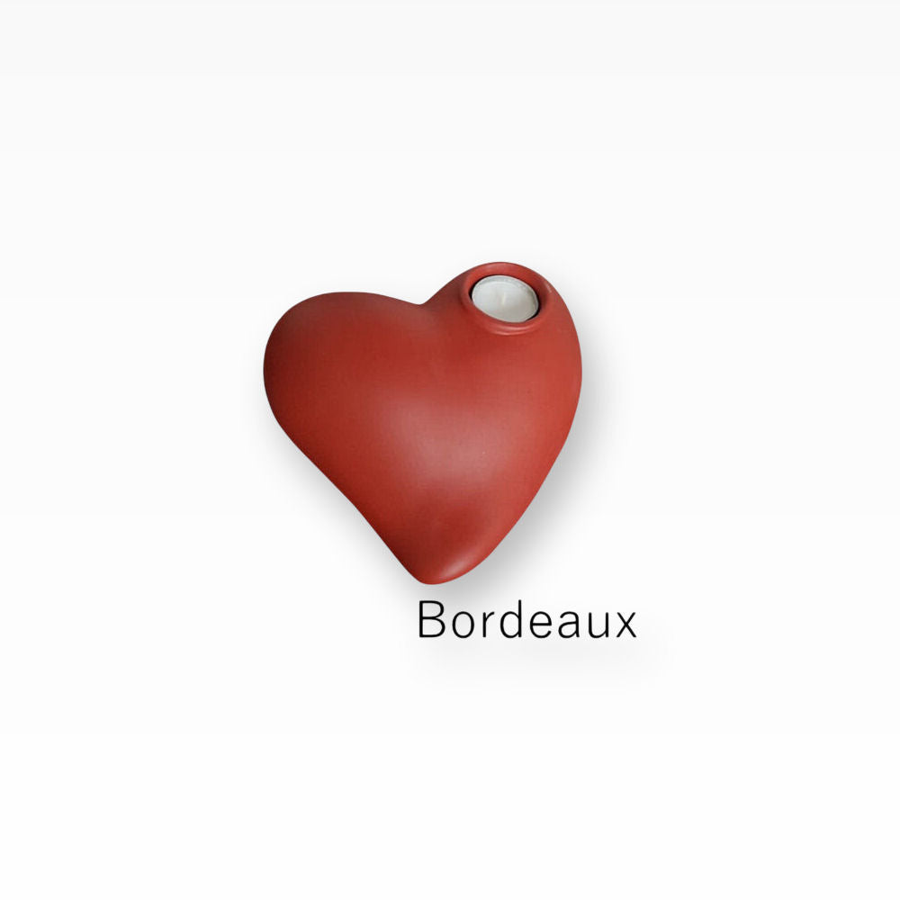 Keramikherz Tierurne für zuhause mit Teelicht