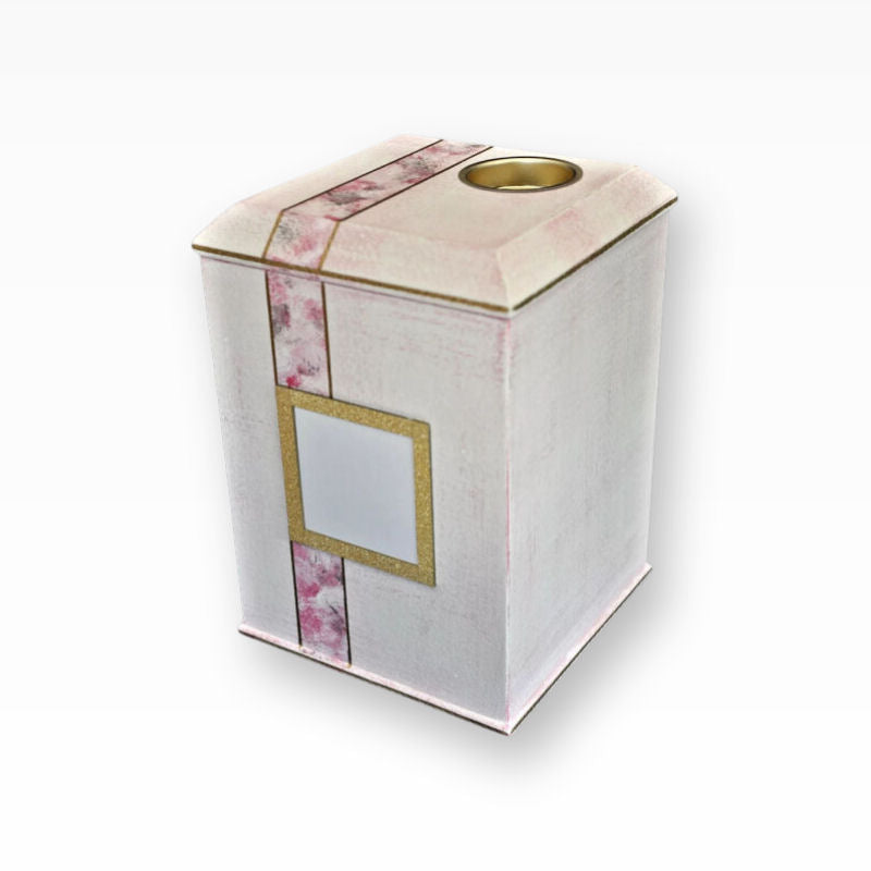 Tierurne Shabby Pink mit Teelicht und Bilderrahmen